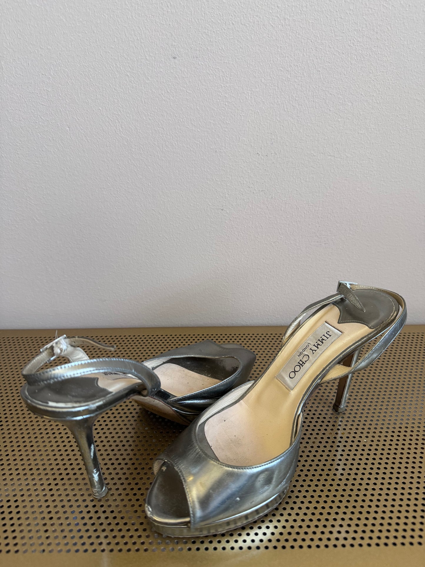 Jimmy Choo silver platform