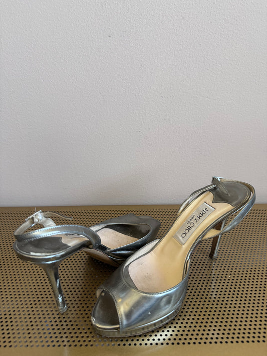Jimmy Choo silver platform